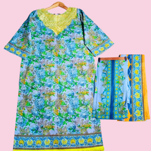 3 piece stitched khadar suit – premium collection