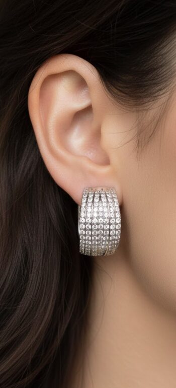 silver zircon studs marigold jewelry