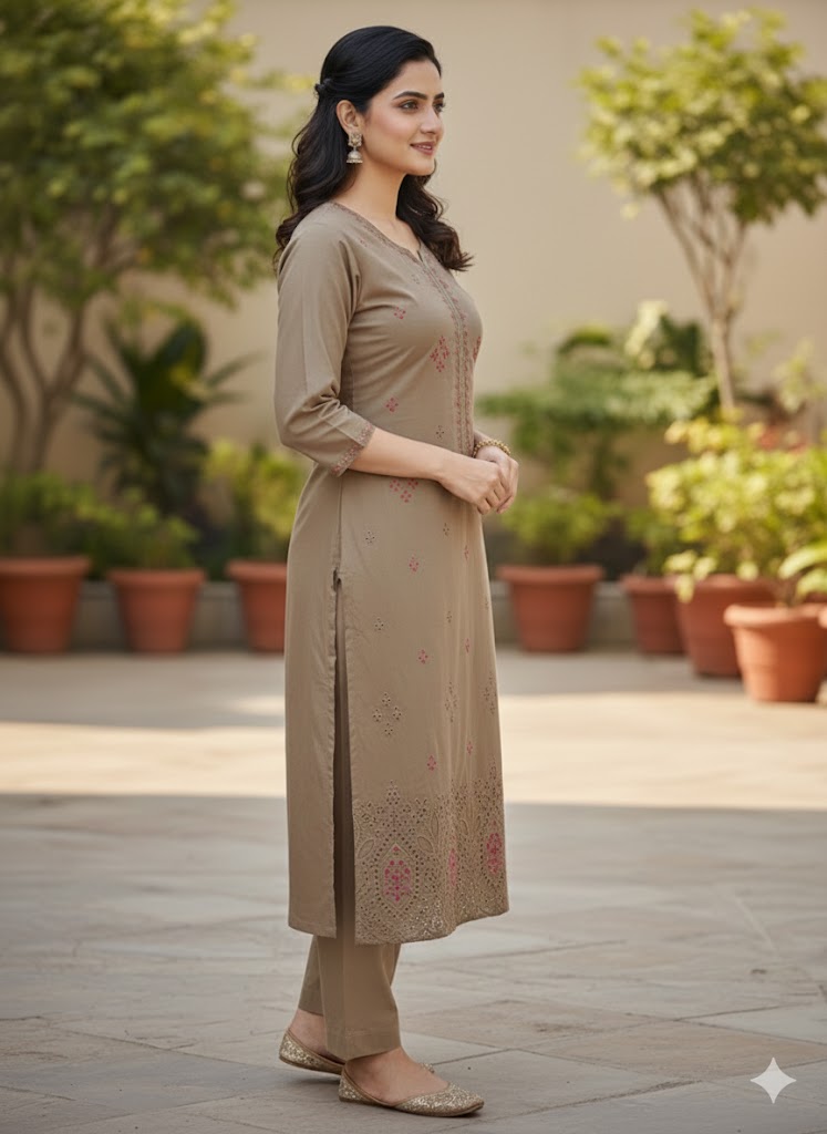 lawn embroidered chikankari shirt