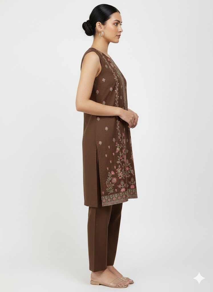 lawn embroidered chikankari shirt